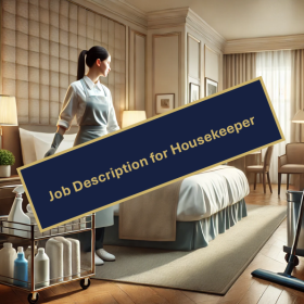 Picture of a Housekeeper illustrating the Job Description done by AI.