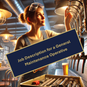 AI generated image of a female maintenance person repairing fittings behind a bar.